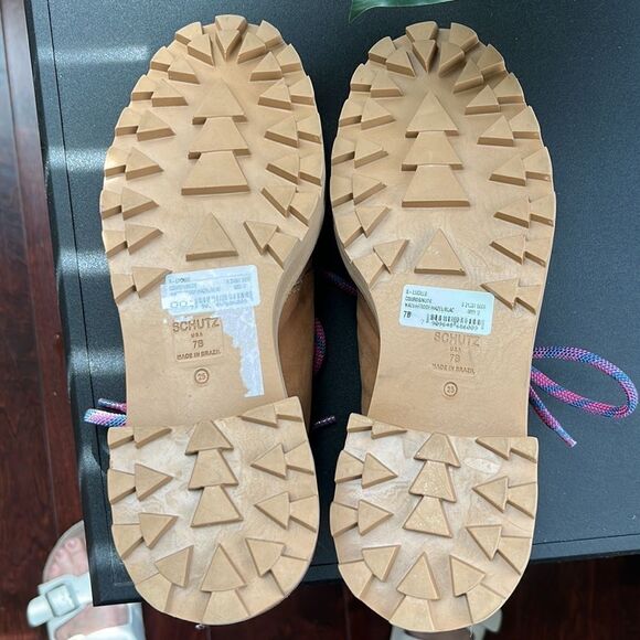 Schultz Lucille Faux Shearling Lined Ankle Boot In Hazel Size 7B NWOB - Picture 8 of 9